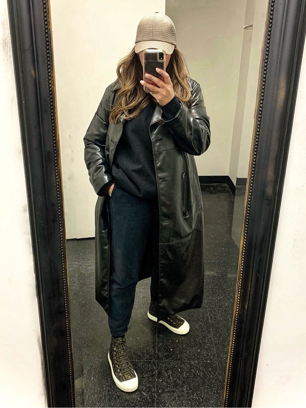 H&M Faux Leather Trench Coat